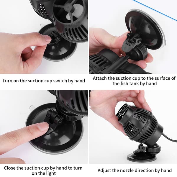 1st 24W Bryggpump Vågmaskin Sugkopp Akvarium Vattenpump