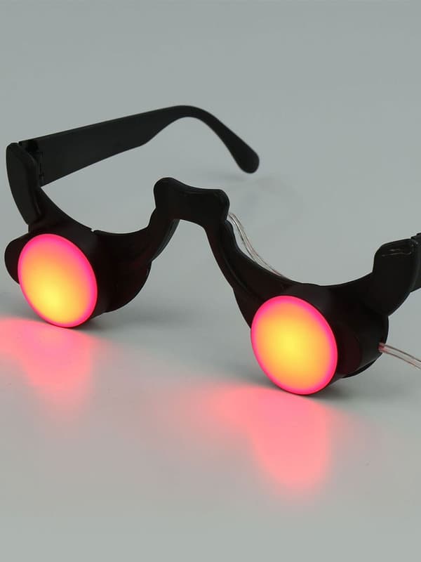 Halloween selvlysende briller, LED Djævel/Død kostume blinkende røde briller, fest selvlysende briller og goggles
