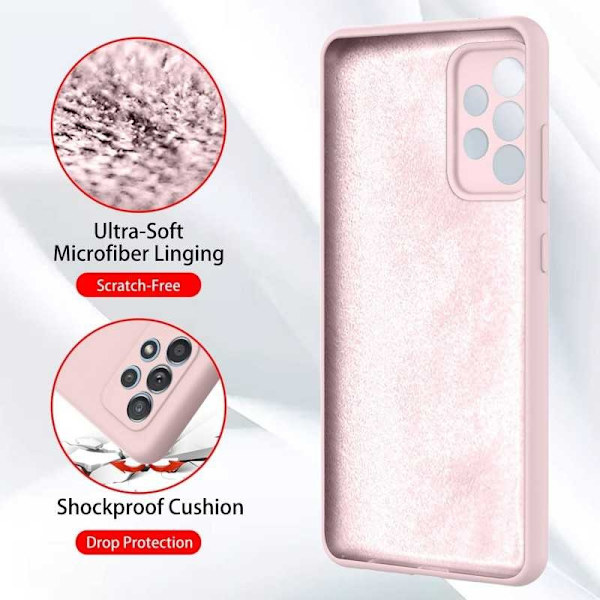 Samsung A33 5G Gummibelagd Mattrosa Skal Kameraskydd Liquid - Rosa