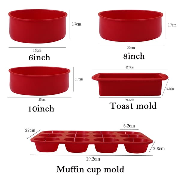 Muffinsform brödrostform, femdelat bakset