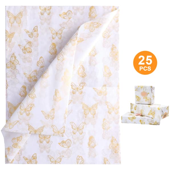 25 stycken Sydney-papper med guldfjärilar - 75*50 cm