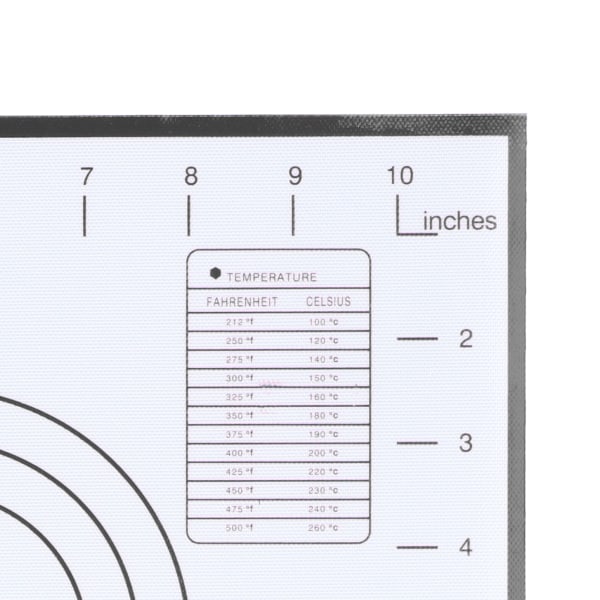 Bakmatta Silikon halkfri värmebeständig degmatta med skala för hemmakök, 29x26cm, svart