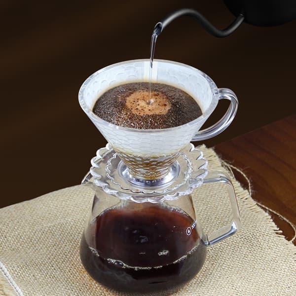 1 stk. håndbrygget kaffefilter dryp kaffefilterkop konisk klar tragt