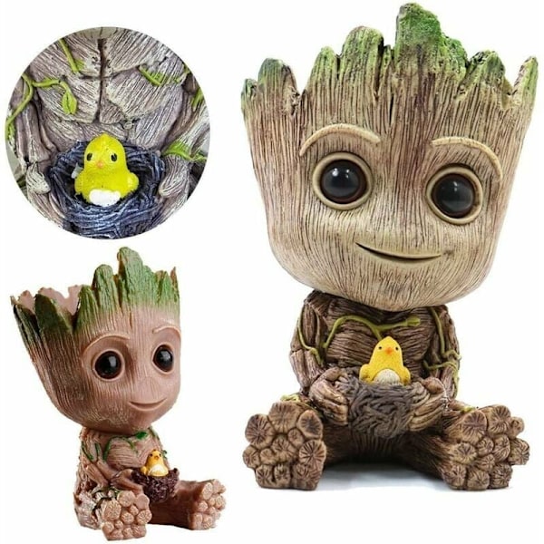 Dekorativ Suckulentkruka, Utsökt Hantverk i Baby Groot Design, Omtänksam Presentidé för Födelsedag och Jul, Multifunktionellt Skrivbord