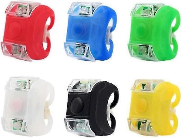 Cykellampor Fram Och Bak Silikongummi LED Vattentäta Huvudlampor Baklampa Hög Intensitet För Säkerhet, 2-pack