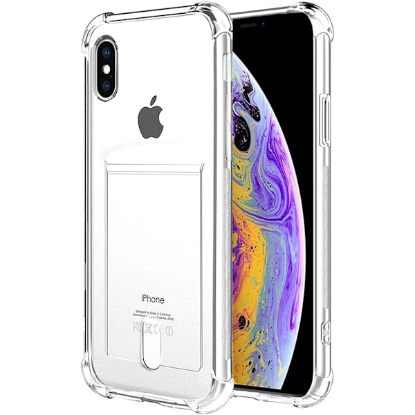 iPhone XS Max Transparent iPhone Skal med Korthållare