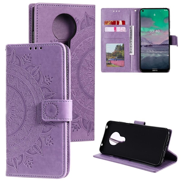 Nokia 3.4 - Mandala Läder Fodral - Lila Purple Lila