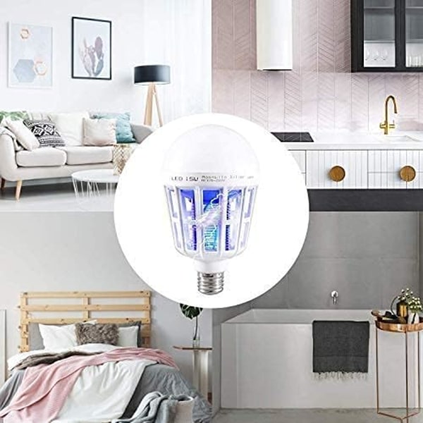 Tvåpack: Bug Zapper Glödlampor, Ultraviolett Ljusfälla Elektriska Flugfällor, Vattentålig Myggdödare för Uteplats Trädgård