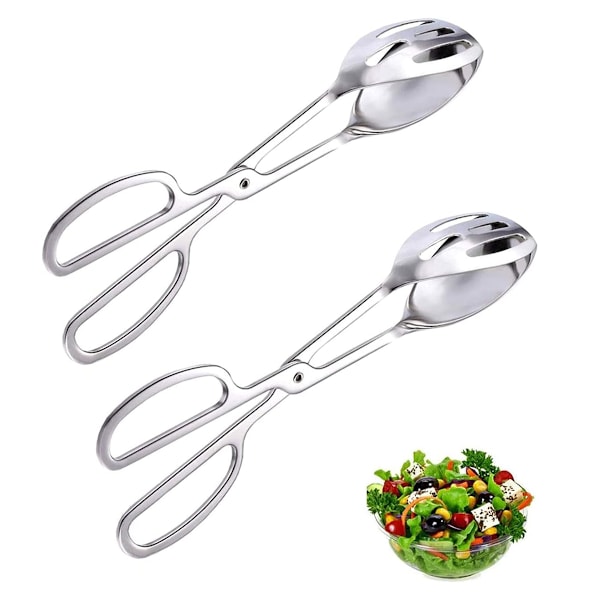 Ergonomisk Saxformad Serveringstång För Bred Användning, Hållbar Värmebeständig Rostfri Ståltång Perfekt För Att Plocka Bröd Sallader Kakor