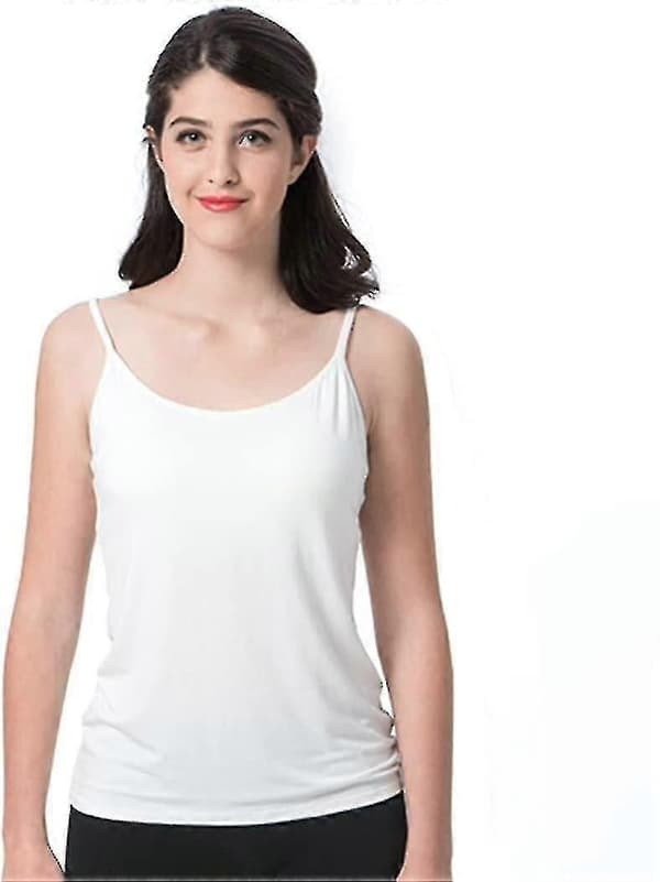 Dame Camisole Topper Med Innebygd Vattert BH Basic Pustende Tanktopp