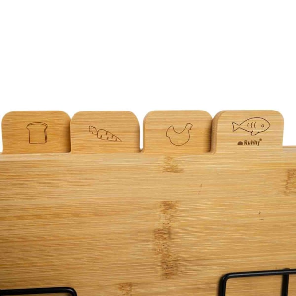 Skärbrädeset med Ställ, Bambu - 5 delar Bamboo