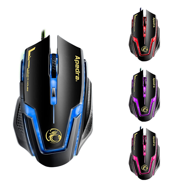Apedra iMICE A9  USB 6 knappar 3200 DPI  Svart