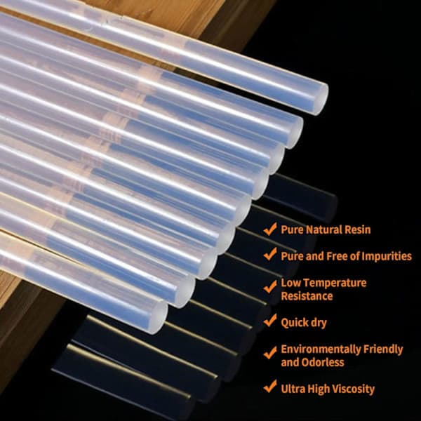 50 styk alsidige transparente limstifter, 7 mm x 150 mm limstift, egnet til limstifter til varmluftspistol