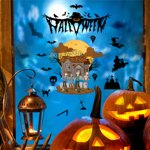 Halloween-skräckväggdekal 27 x 30 cm