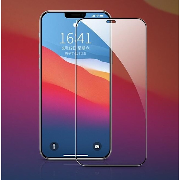 SKALO iPhone 12 Heltäckande Skärmskydd Härdat Glas - Svart Svart