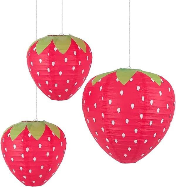 3-pack Stora Jordgubbsfestdekorationer Frukt-tema Festdekor