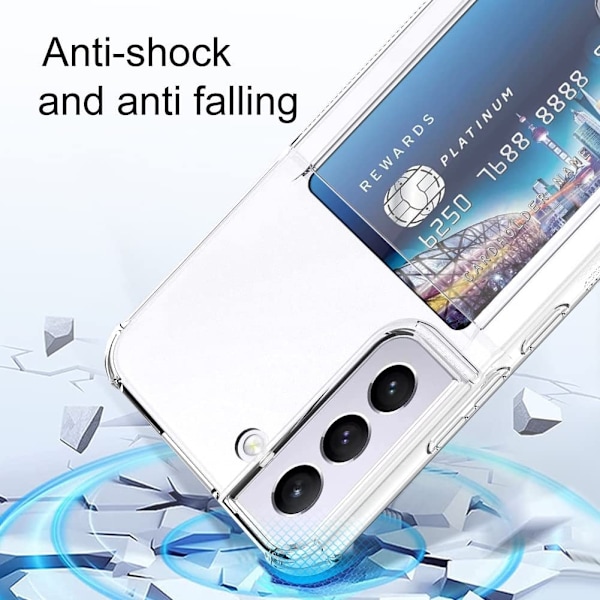Stöttåligt Transparent Silikon Skal Kortfack Solid® Samsung S22/S21/Plus/Ultra Transparent Galaxy S22