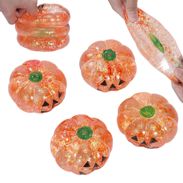 Græskar Glitter Squishy Stressaflastende Legetøj (2 stk.)