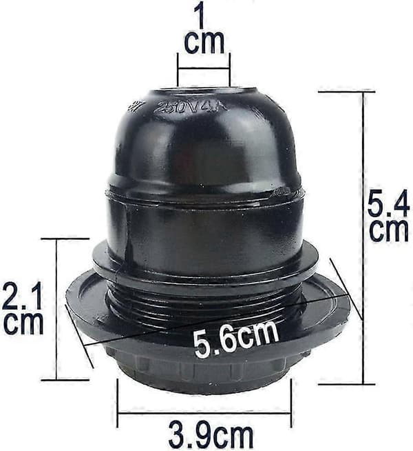 Svart E27 Skruv, E27 Lamphållare, 4st E27 Sockel, E27 Sockel Glödlampa, Solid Lampa, Svart Adapter Sockel