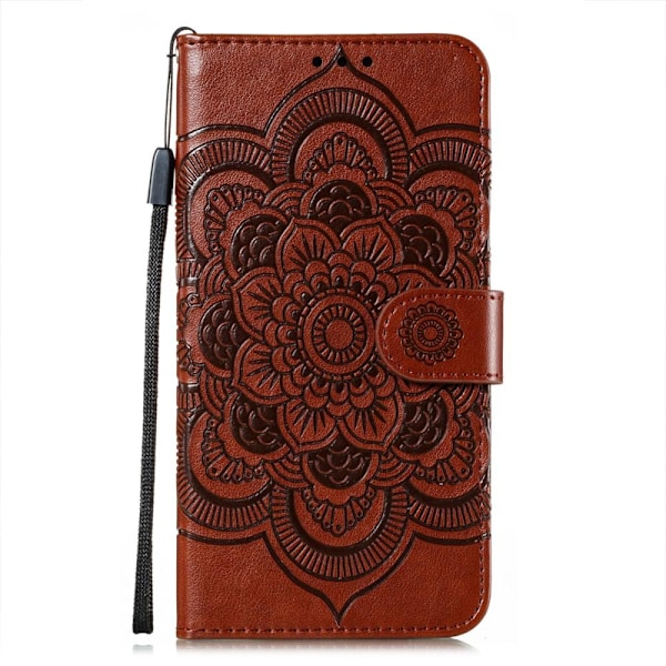 Samsung Galaxy S21 - Mandala Läder Fodral - Brun Brown Brun