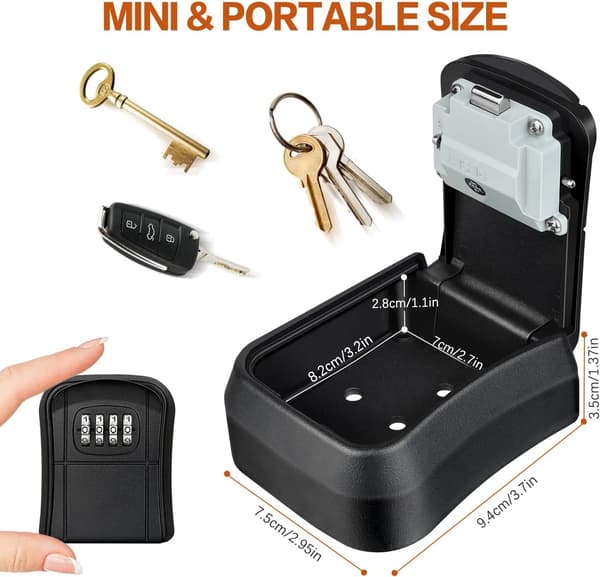 Nyckellåda Väggmonterad Mini Nyckelsafe Utomhus Nyckellåda med Återställningsbar