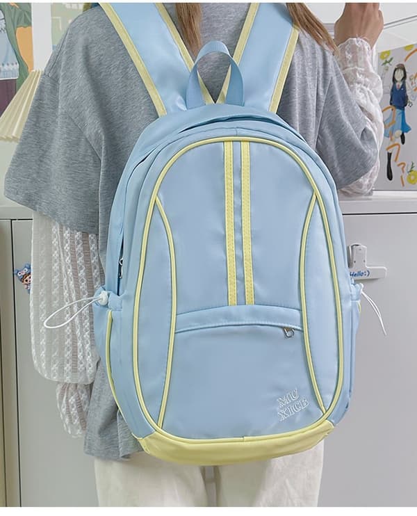 Nylon Rygsæk: Stor Kapacitet Studenter Rygsæk blue