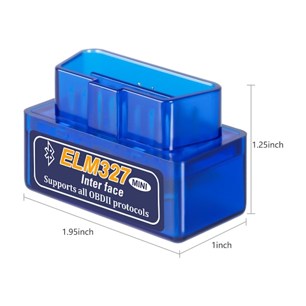 Felkodsläsare ELM327 Mini / OBD2 - Bluetooth - Bildiagnostik Blå