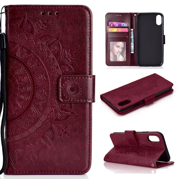 iPhone XR - Mandala Plånboksfodral - Brun Brown Brun