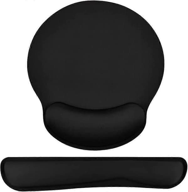 Musemåtte, Ergonomisk musemåtte + tastatur håndledsstøtte sæt til computer/laptop, skridsikker gummibase memory foam håndledsstøtte sæt til aflastning Getti