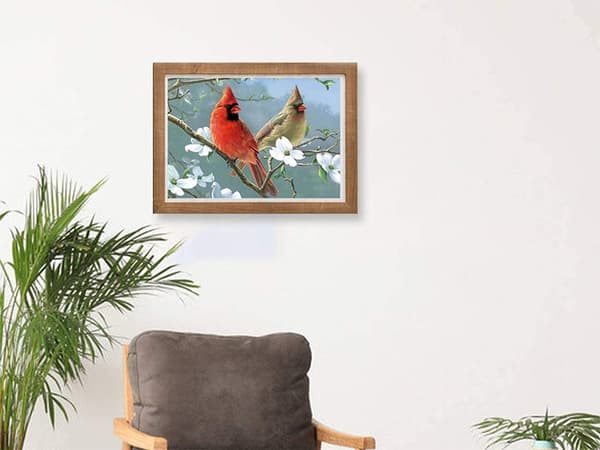 Lasten 30x40cm 5D timanttimaalaussarja - Linnut ja kukat