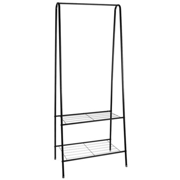 Klädhängare Ställ / Kapphängare med Hyllor - 150cm Svart