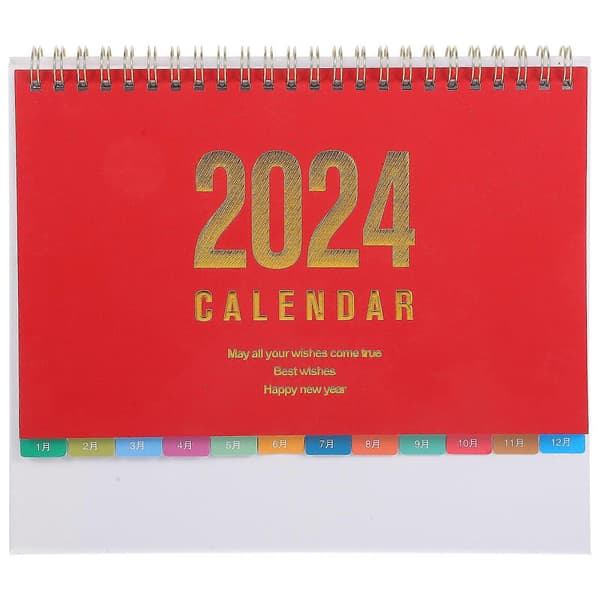 Skrivebordskalender 2024 Månedskalender Tidsplankalender Frittstående Bordkalender Dekor