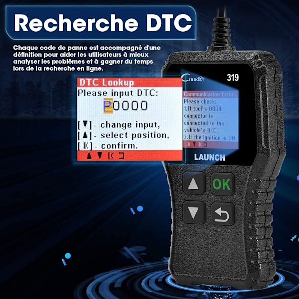 OBD2 Diagnostisk Scanner, Omfattende Check Engine Code Reader med Fuld OBD2 Funktioner, Bred Kompatibilitet, Flersproget Support og Køretøj