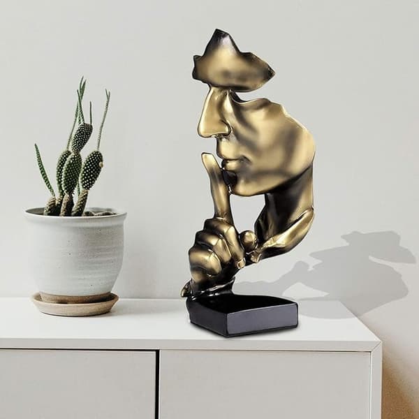 Tenkerstatuen, Stillhet er gull Abstrakt kunstfigur, harpiks