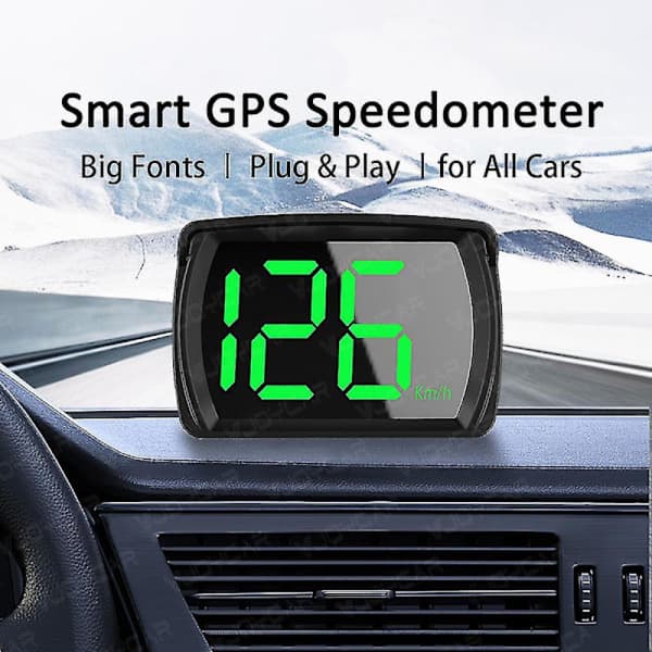 Seneste GPS HUD Digital Hastighedsmåler Plug & Play Alle Biler Stor Font Kmh Mph Biltilbehør null
