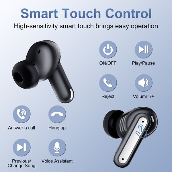 SP99 Trådløse Bluetooth-øretelefoner: Bluetooth 5.4, Touch-kontrol, Digitalt Display, Lang Batterilevetid, In-Ear Design