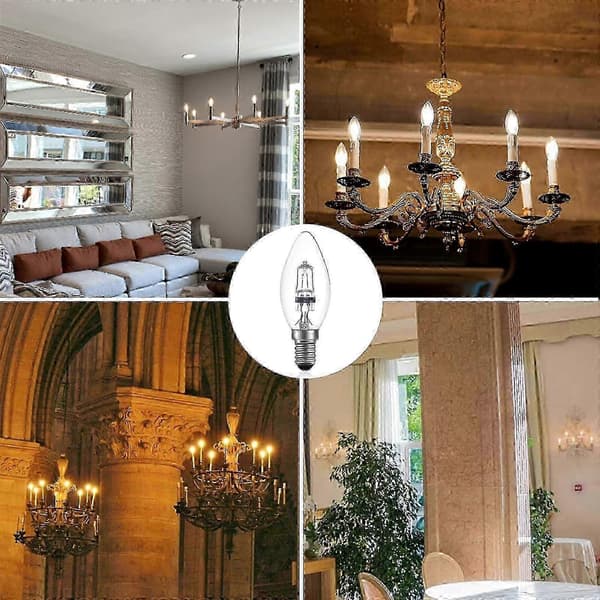 42W E14 C35 Dimbar halogenpære AC 220-240V Varmhvit 2700K e14 transparent halogen lyspære (10 stk)