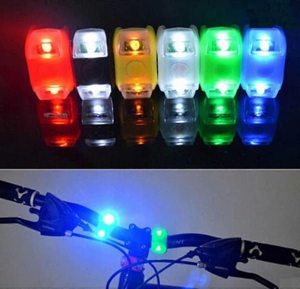 Cykellampor Fram Och Bak Silikongummi LED Vattentäta Huvudlampor Baklampa Hög Intensitet För Säkerhet, 2-pack