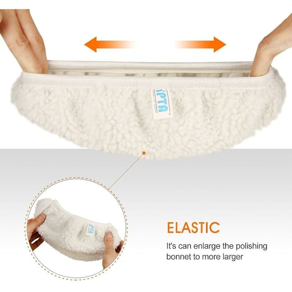 Polerhätta i lamull, återanvändbar polerskiva för bilvård, elastisk design, mikrofibertrådar för optimal prestanda