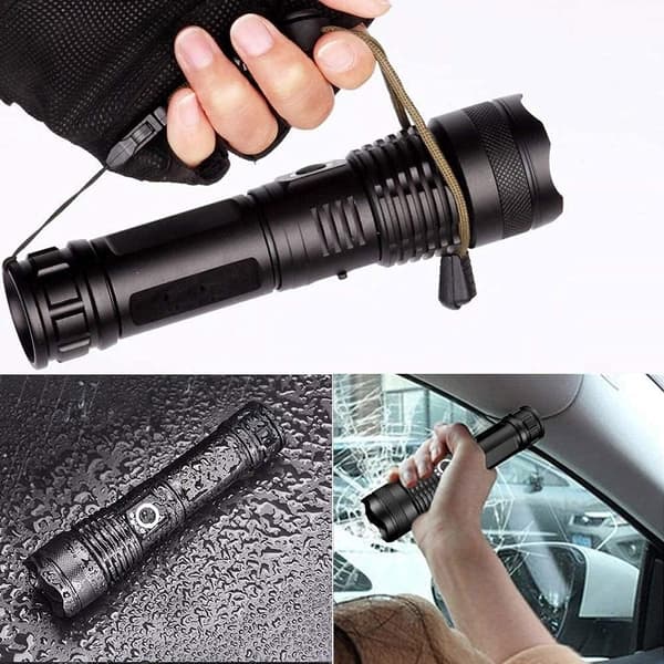Erittäin tehokas USB-ladattava LED-taskulamppu, erittäin kirkas