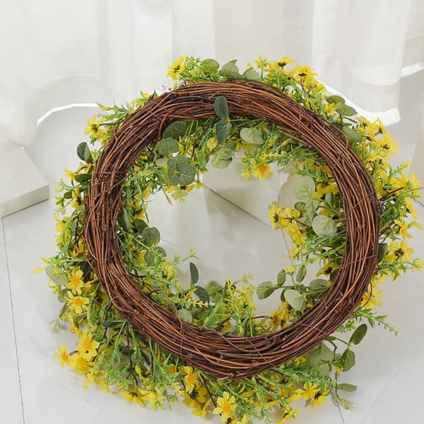 Konstgjord vinterjasmin krans, 55cm