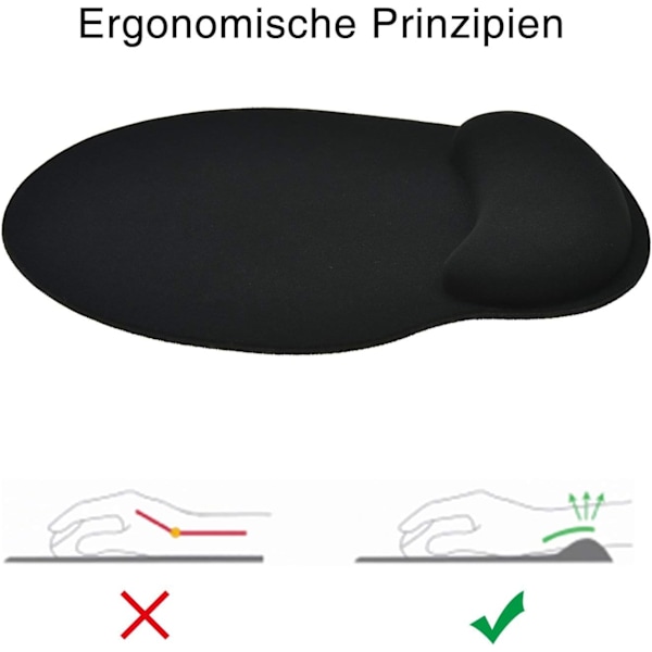 Ergonomisk musemåtte - Gamer musemåtte med gel håndledsstøtte, komfort