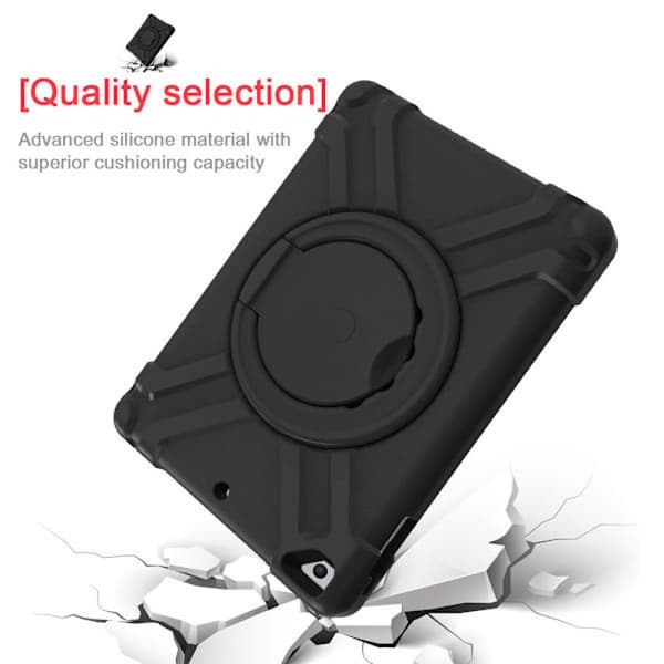 Børnecover med stander til iPad 9.7, Air/Air2, Pro 9.7, sort