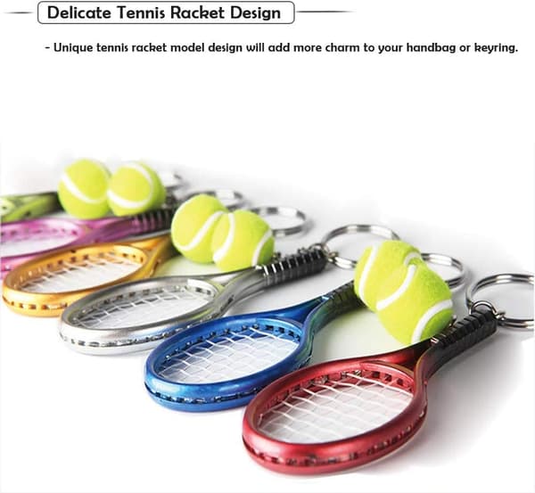 18 st Mini Tennisracket Nyckelring, Trendig Legering Ten