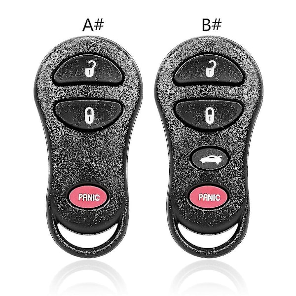 3 Knappar för Dodge-Chrysler 1998-2004 GQ43VT17T för Smart Fjärrkontroll för Nyckelbricka 3/4 Knappar