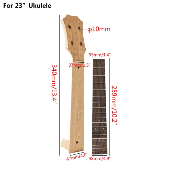 Ukulele Hals + Rosenträgreppbräda för Musikinstrument