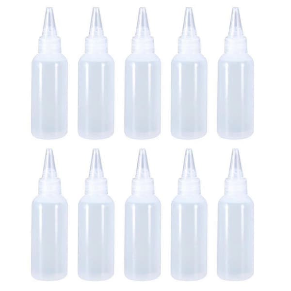 10 st Plast Klämflaska Liten Sprutflaska Sås Krydda Ketchup Mayo Olja Kit 30ml