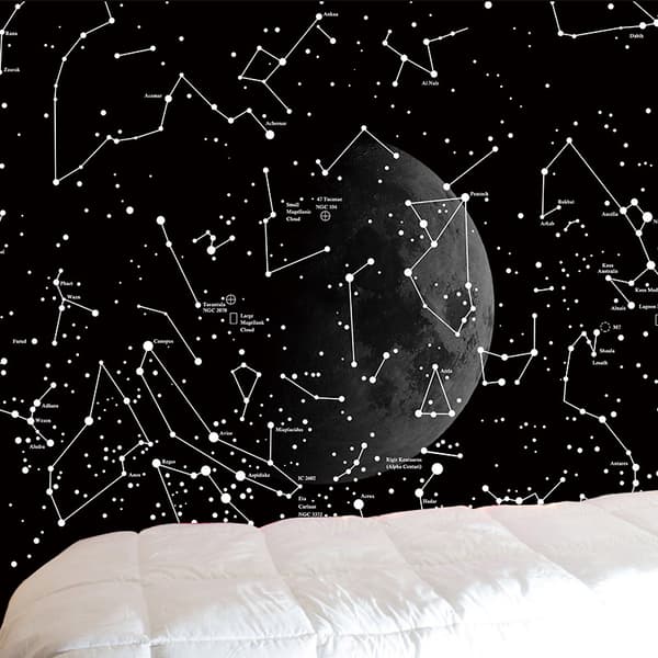 150x130cm, kosmisk måne veggteppe hjemmedekorasjon