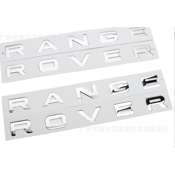 Sports Line Märkesemblem, 3D Upphöjd Huvskydd För Främre Bokstäver I Matt Silverfinish, Lämplig För Land Rover Aurora Range Rover