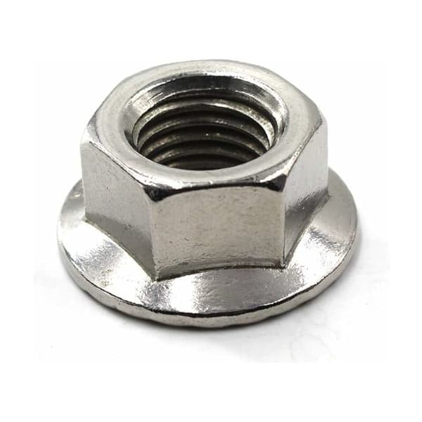 M6 304 Sekskantmutter med flens i rustfritt stål (pakke med 50)
